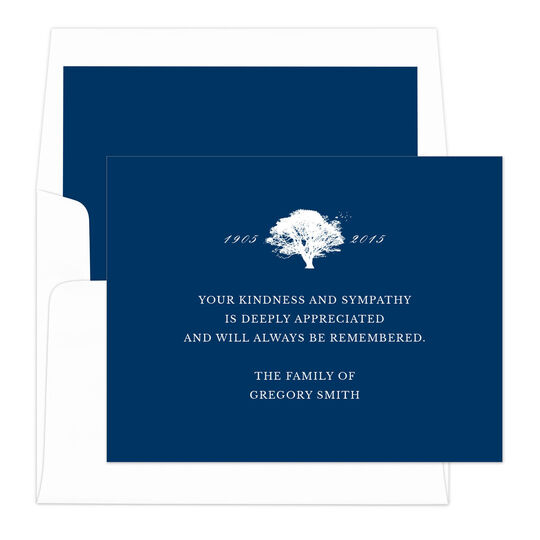 Navy Oak Tree Sympathy Cards